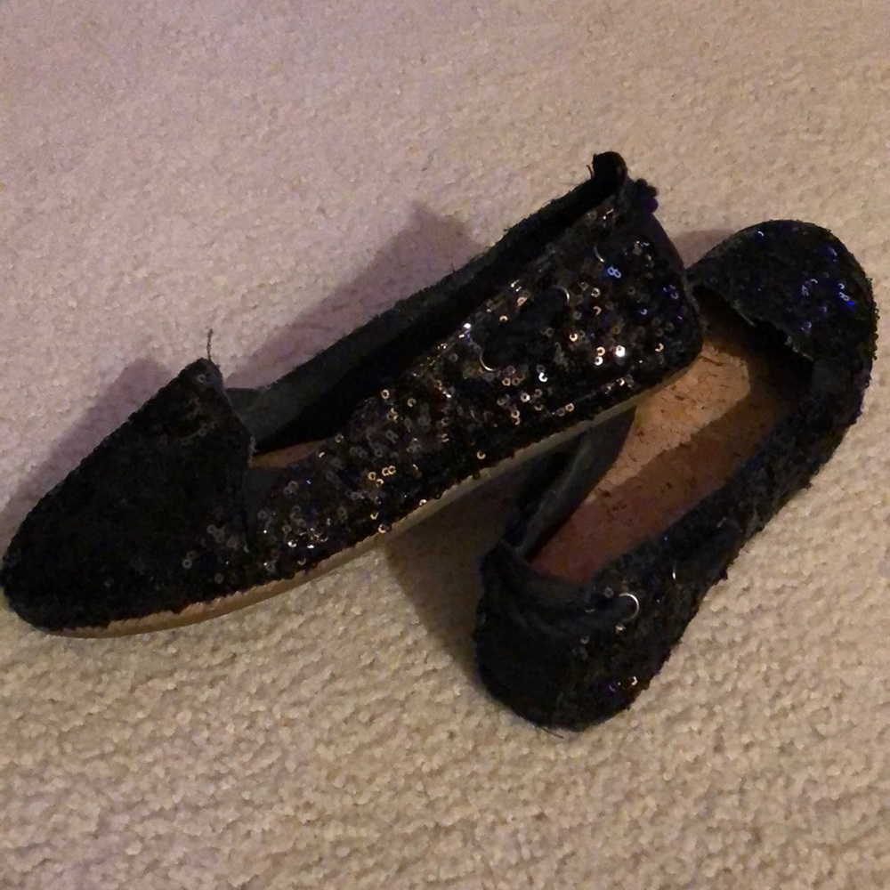 GIANNI BINI GB BLACK SEQUIN FLATS